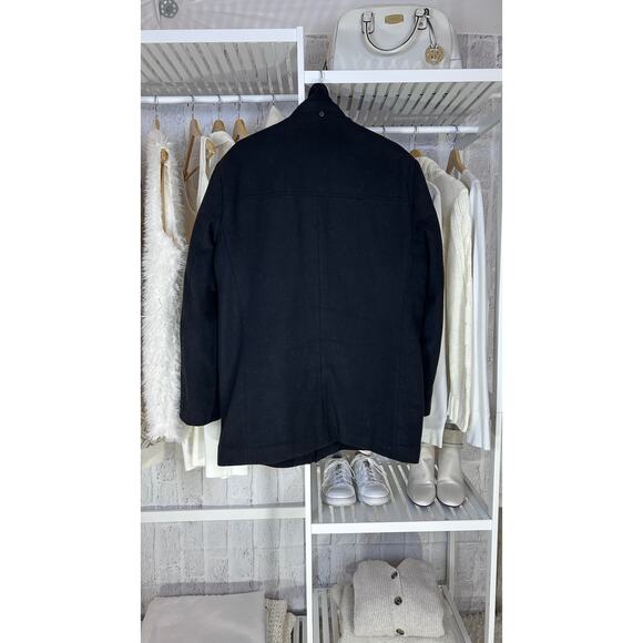 Dockers Men's Size L Black Insulated Zip Up Woold Overcoat SI 0003 - Picture 3 of 8